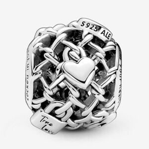 Pandora Openwork Chain Link Padlock Charm. Sterling silver